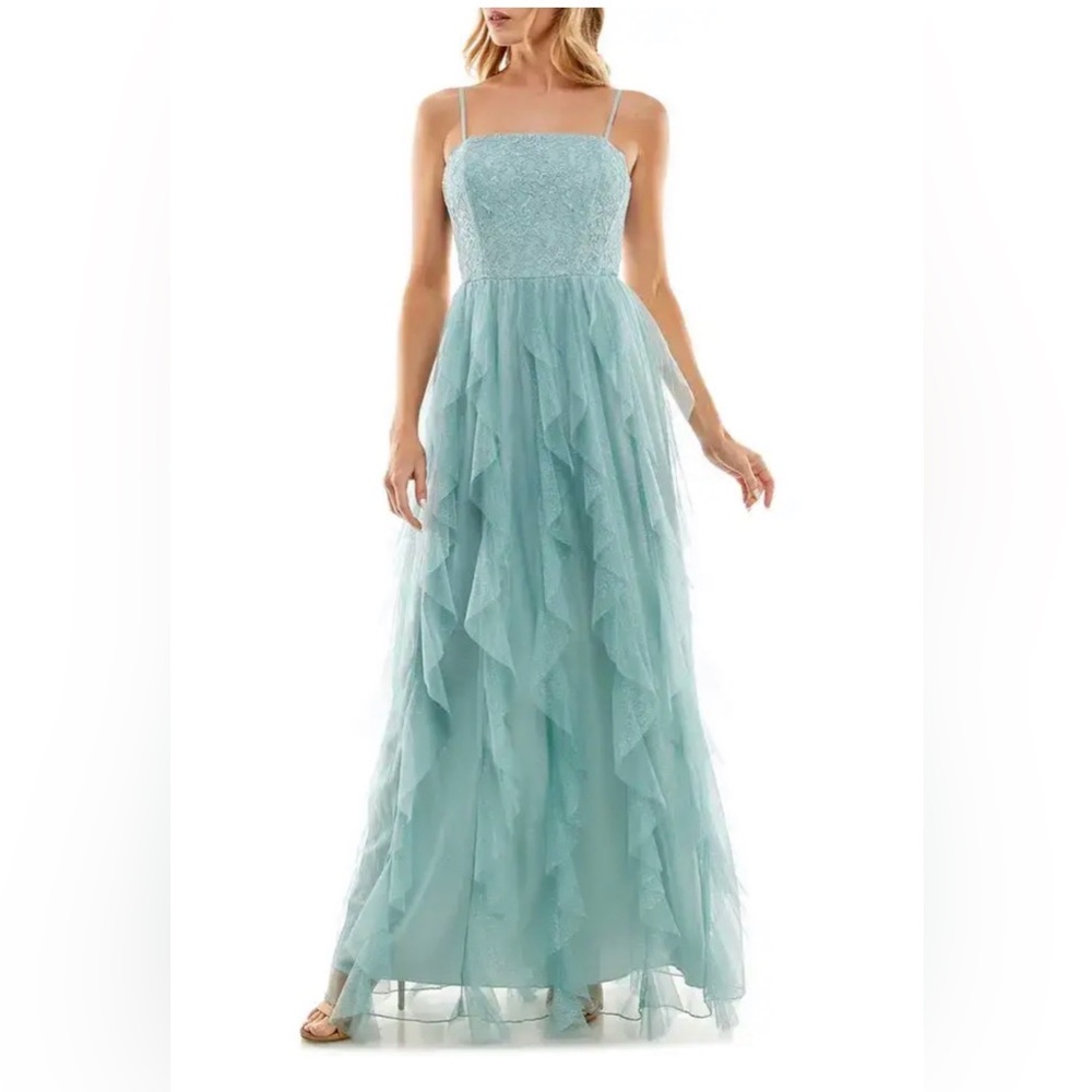 Speechless Blue/Green Lace Dress